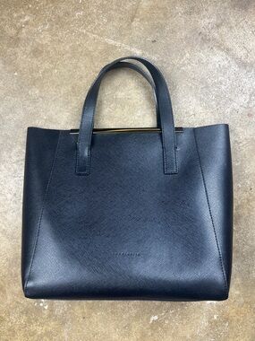 Coccinelle Black Structured Leather Tote Bag